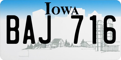 IA license plate BAJ716