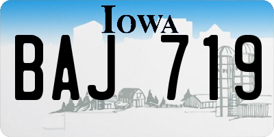IA license plate BAJ719