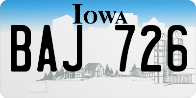 IA license plate BAJ726