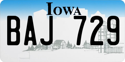 IA license plate BAJ729