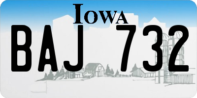 IA license plate BAJ732