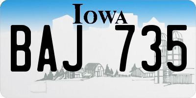 IA license plate BAJ735