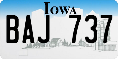 IA license plate BAJ737