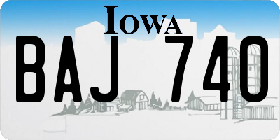 IA license plate BAJ740