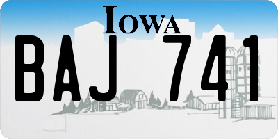 IA license plate BAJ741