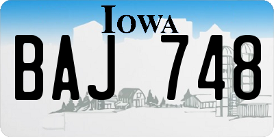IA license plate BAJ748
