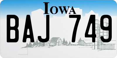 IA license plate BAJ749
