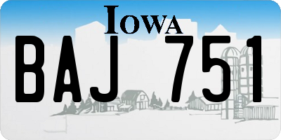 IA license plate BAJ751