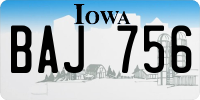 IA license plate BAJ756