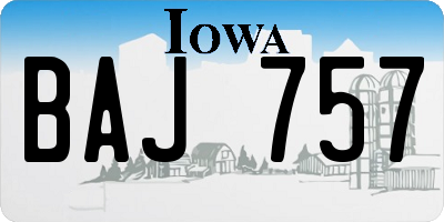 IA license plate BAJ757