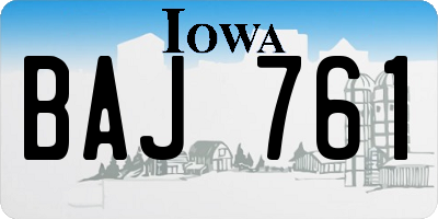 IA license plate BAJ761