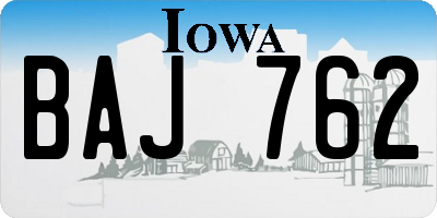 IA license plate BAJ762
