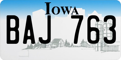 IA license plate BAJ763
