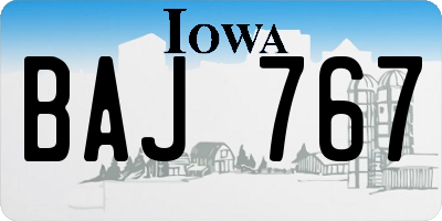 IA license plate BAJ767