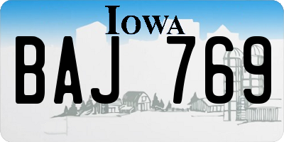 IA license plate BAJ769