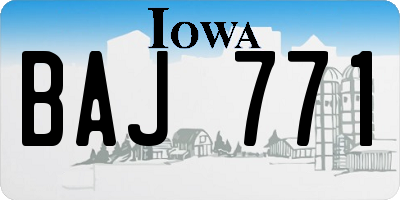 IA license plate BAJ771