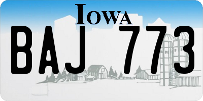 IA license plate BAJ773