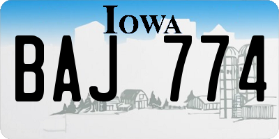 IA license plate BAJ774