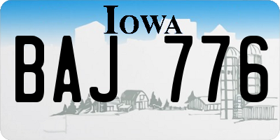 IA license plate BAJ776