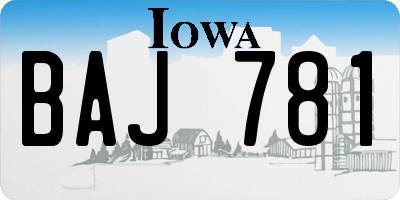 IA license plate BAJ781