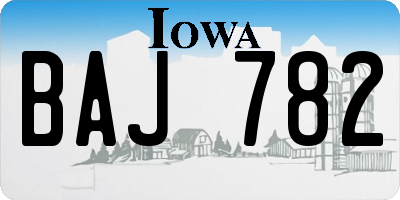 IA license plate BAJ782