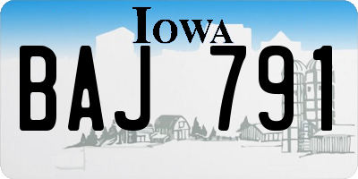 IA license plate BAJ791