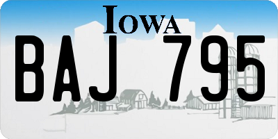 IA license plate BAJ795