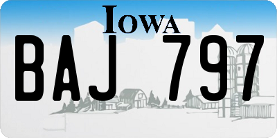 IA license plate BAJ797