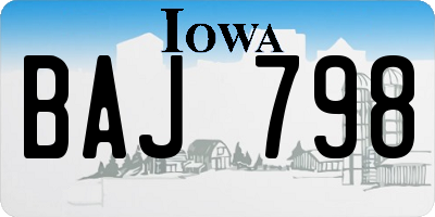 IA license plate BAJ798