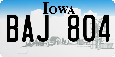 IA license plate BAJ804