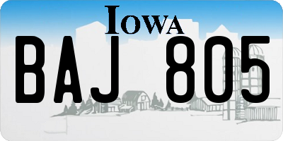 IA license plate BAJ805