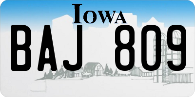 IA license plate BAJ809