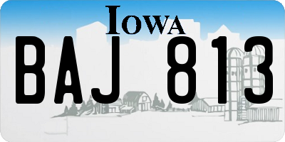 IA license plate BAJ813
