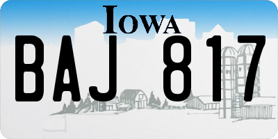 IA license plate BAJ817