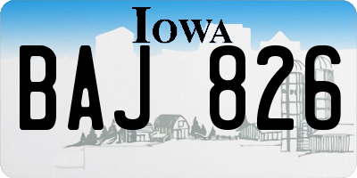IA license plate BAJ826