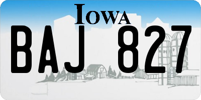 IA license plate BAJ827