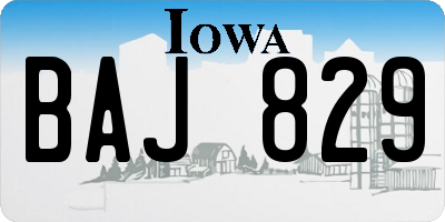 IA license plate BAJ829