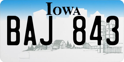 IA license plate BAJ843