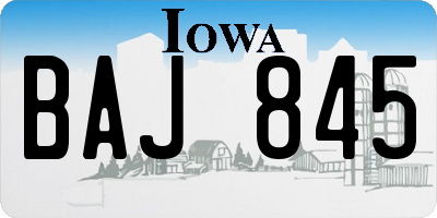 IA license plate BAJ845