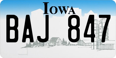 IA license plate BAJ847