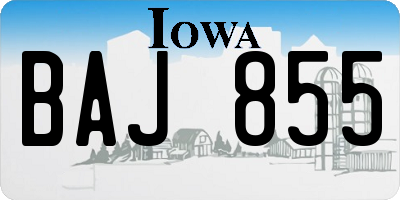 IA license plate BAJ855