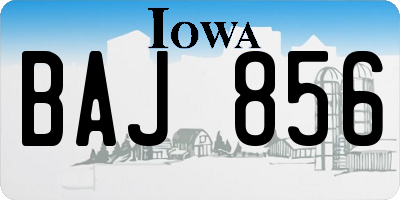IA license plate BAJ856