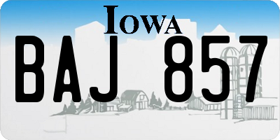 IA license plate BAJ857