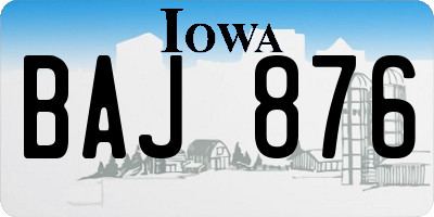 IA license plate BAJ876
