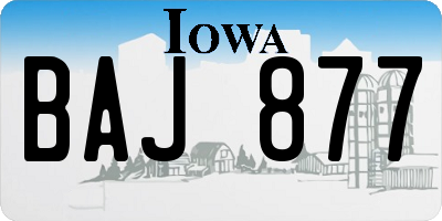 IA license plate BAJ877
