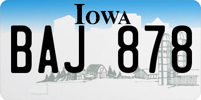 IA license plate BAJ878