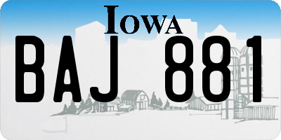 IA license plate BAJ881
