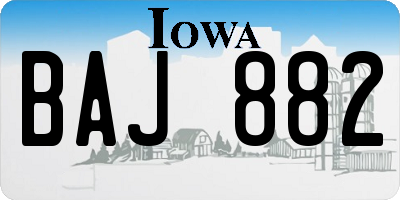 IA license plate BAJ882
