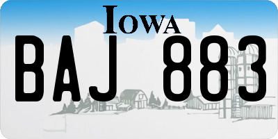 IA license plate BAJ883