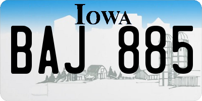 IA license plate BAJ885